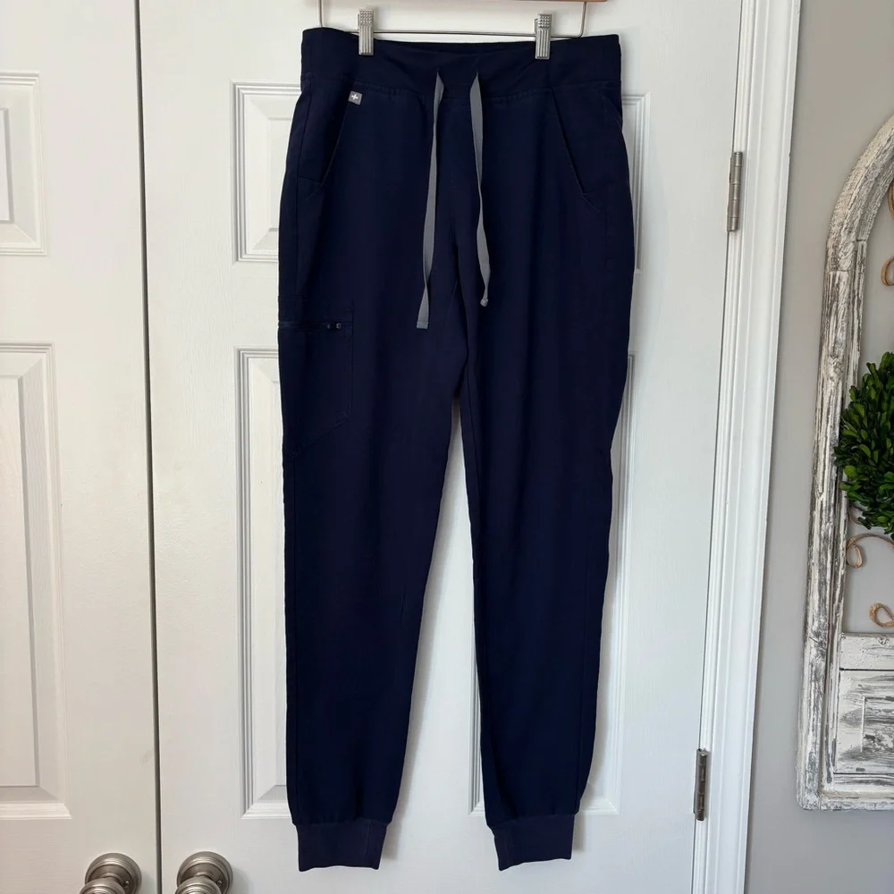 Lot of 3 FIGS Women’s High Waisted Zamora Joggers S/Tall Long Blue Navy Burgundy - Picture 5 of 10